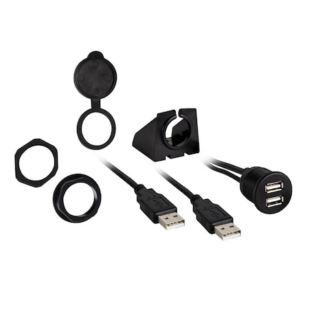 Install Bay 3' Dual Usb Pass Through Extension, Retail Pack IBR74
